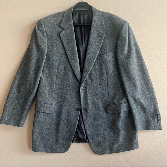 Canali Other - Canali Herringbone Wool Tweed Gray Blazer Size 46